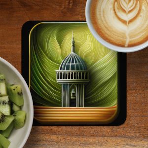 Dome Building Design Artistic Styled Image On Coasters