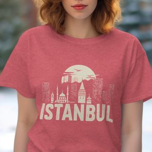Istanbul City Skyline Silhouette Graphic Design T-Shirts
