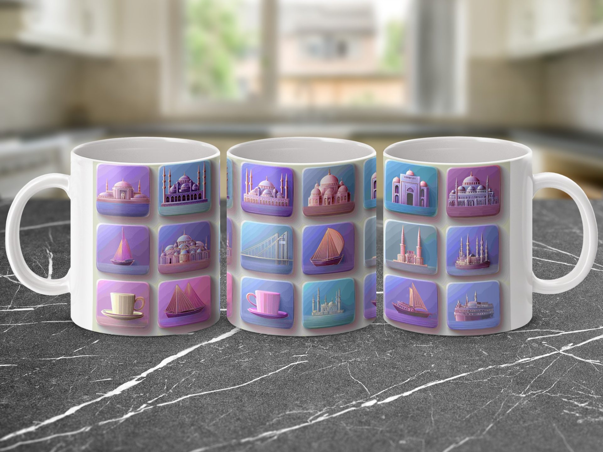 Architectural Wonders Nautical Themes Unique Icons Mugs - Image 2