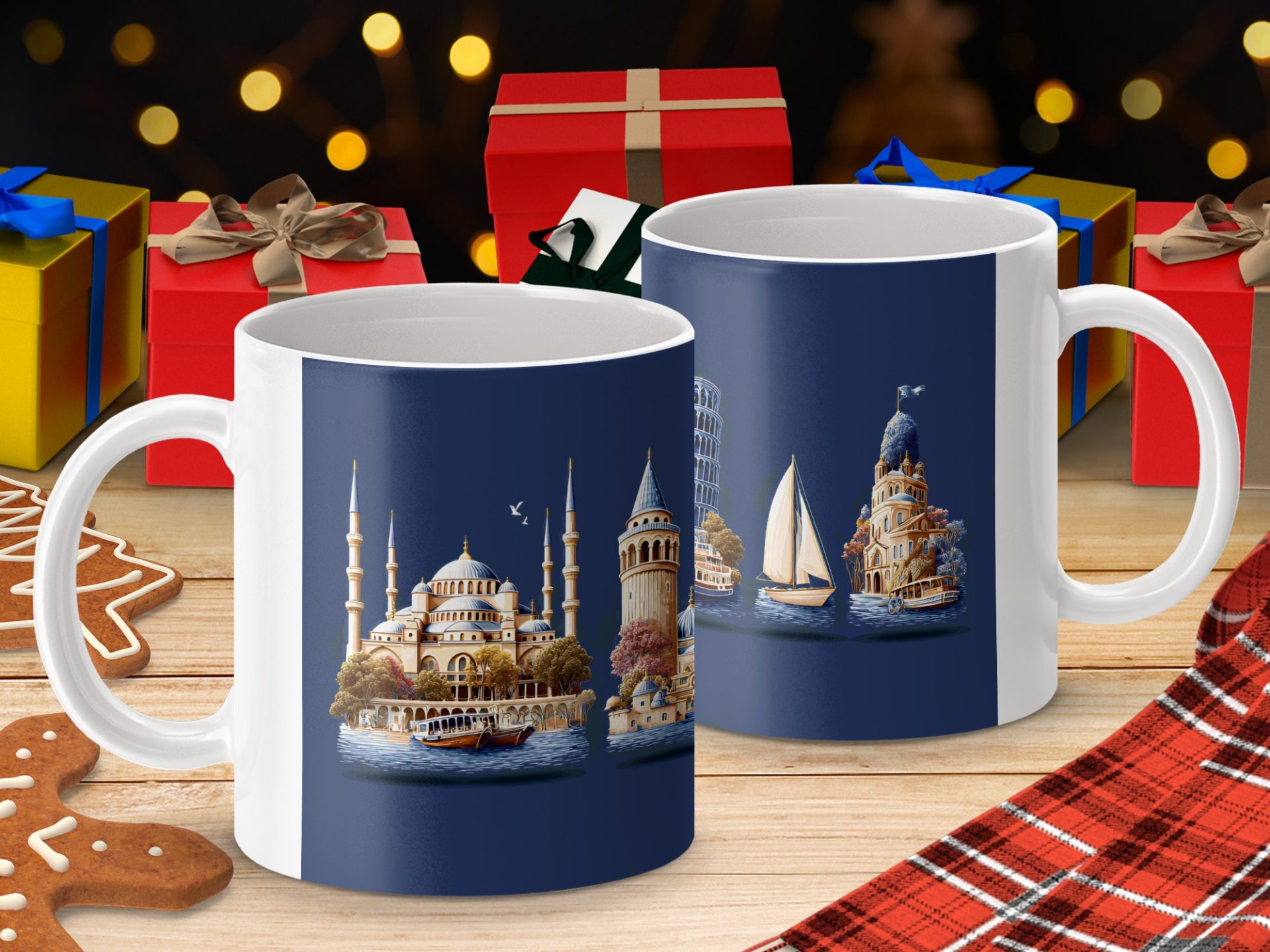 Scenic World Landmark Travel Destinations on Water Mugs - Image 4