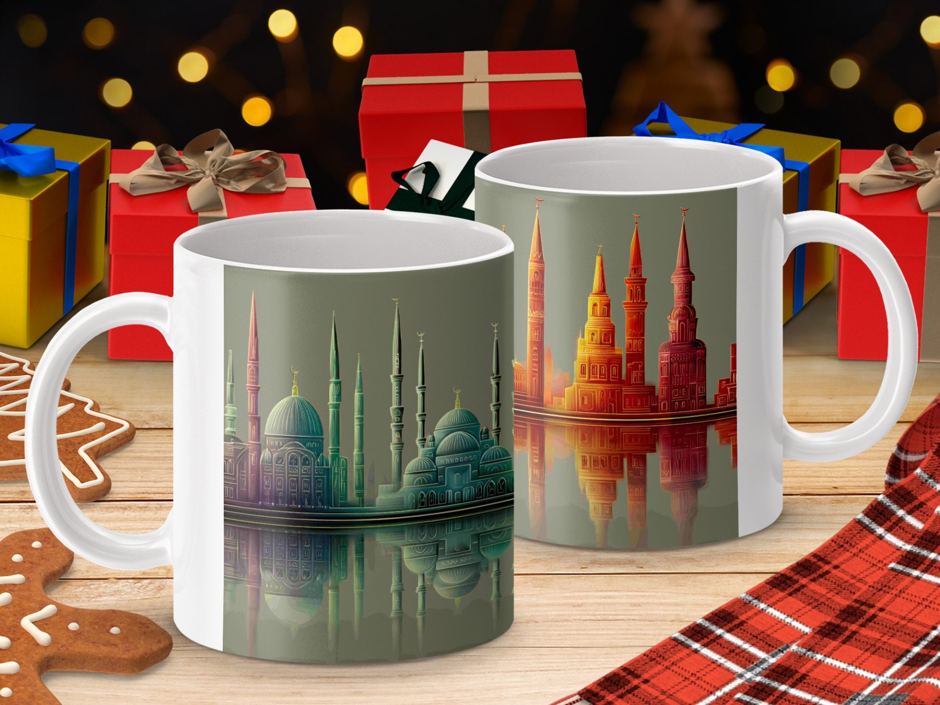 Architectural Wonders Reflection Unique Design Art Mugs - Image 4