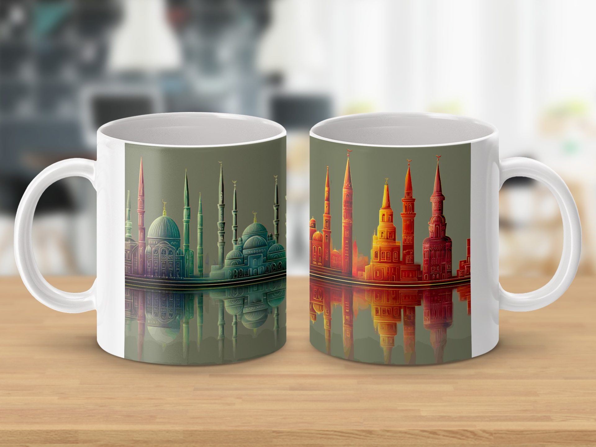 Architectural Wonders Reflection Unique Design Art Mugs - Image 5