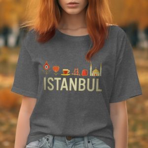 Explore Istanbul With A Colorful Graphic Design On T-Shirts