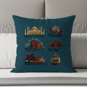 Istanbul Landmarks Vintage Art Design Decorative Pillows & Pillow Cases