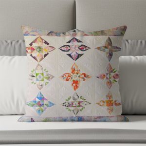 Floral Quilted Pattern White Background Soft Pillows & Pillow Cases