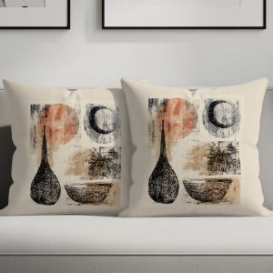 Artistic Bowls Suns Moons Pattern Home Decor Pillows & Pillow Cases