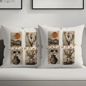 Istanbul Sketches Aesthetic Design Home Decor Art Pillows & Pillow Cases