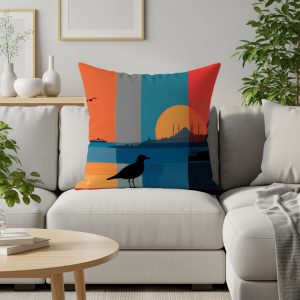 Istanbul Cityscape Artistic Design Print Pillows & Pillow Cases
