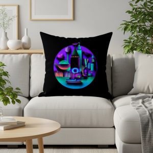 Night City Skyline Architectural Design Artwork Pillows & Pillow Cases