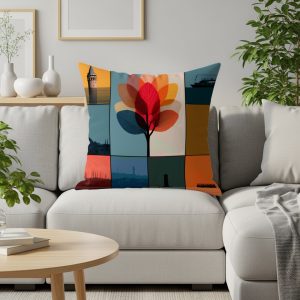 Istanbul Landmark Leaf Colorful Abstract Art Pillows & Pillow Cases