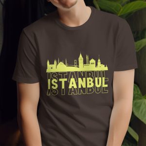 Istanbul Skyline with Text Design Travel Souvenir T-Shirts