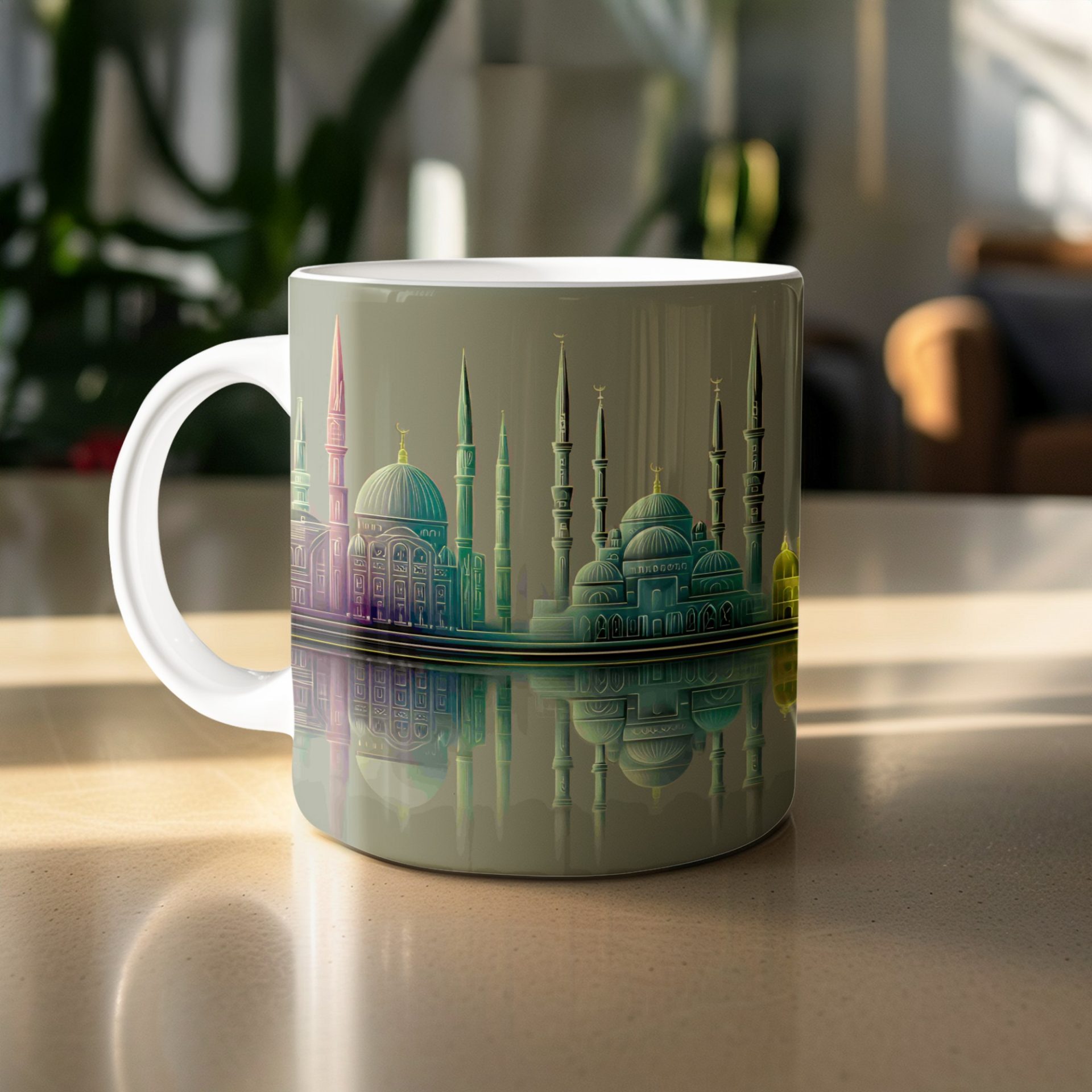 Architectural Wonders Reflection Unique Design Art Mugs