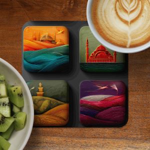 Colorful Structures In The Sky Artistic Depictions Coasters