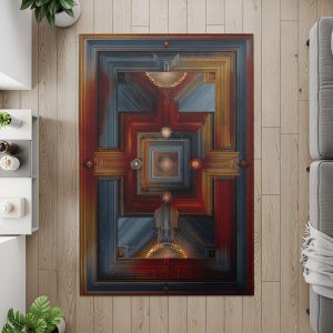 Artistic Geometric Pattern Featuring Multiple Colors Rugs