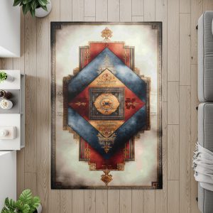 Decorative Diamond Geometrical Patterned Luxury Area Rugs
