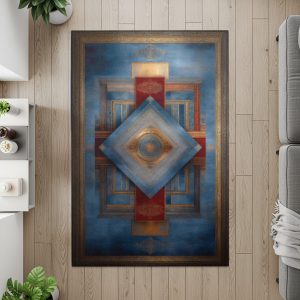 Ornate Patterned Art Design with Accent Shades Rugs