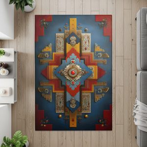 Ornate Geometric Design with Intricate Details Pattern Rugs