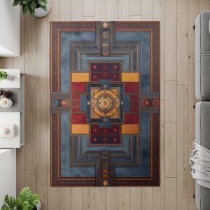 Ornate Geometric Pattern with Center Circle Design Rugs