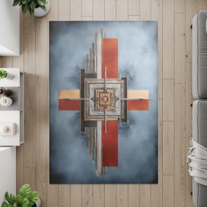 Geometric Structure Patterned Home Decorative Area Rugs
