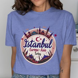 Istanbul Europe Asia Turkey Landmark Design Stylish T-Shirts