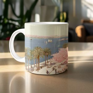 Istanbul Hagia Sophia Turkey Pink Trees Landscape Art Mugs
