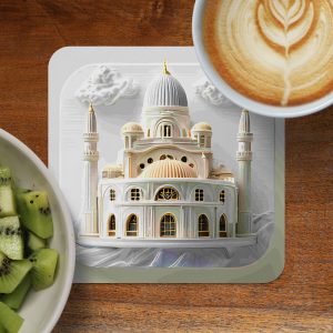 Magnificent Mosque Architectural Design Artistic Coasters