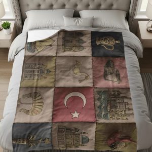 Turkish Ottoman Empire Themed Design Vintage Style Blankets