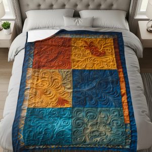 Colorful Floral Squares Decorative Design Stylish Blankets