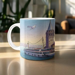 Captivating Istanbul Skyline City View on Travel Mugs