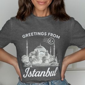 Greetings From Istanbul Black and White Design T-Shirts