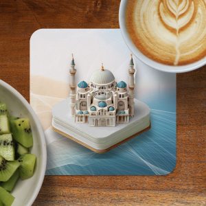 Mosque Structure Architectural Design Themed Art Coasters