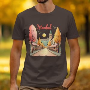 Colorful Istanbul Street View Beautiful Cityscape T-Shirts