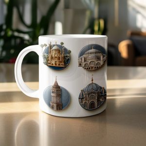 Istanbul Landmarks With Mosque Designs Decorative Mugs