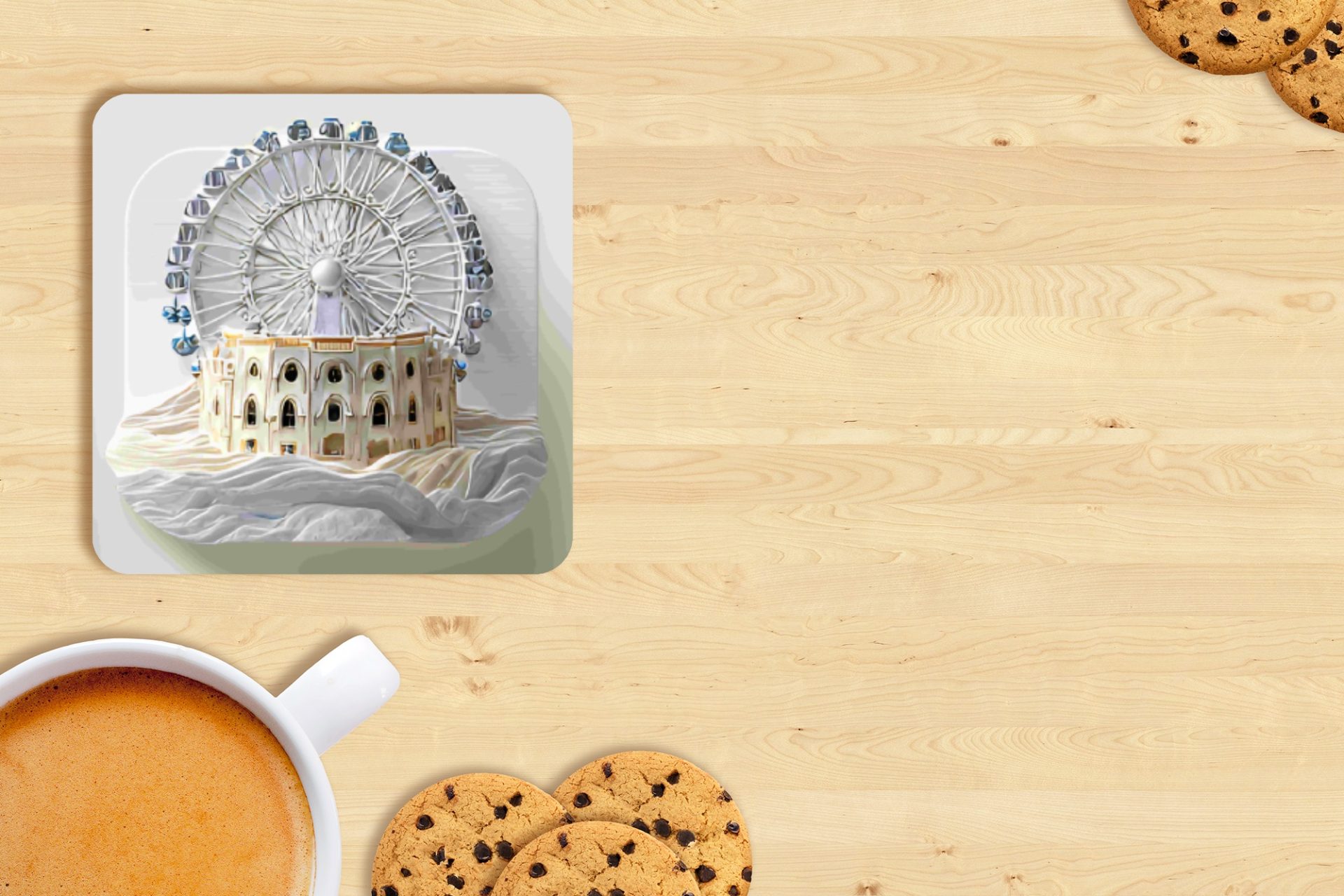 A Whimsical Ferris Wheel Design Decorative Art Coasters - Image 3