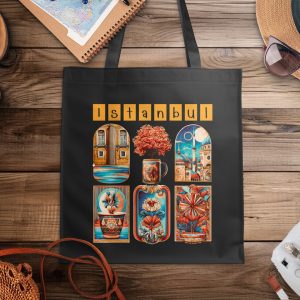 Istanbul Inspired Ornate Art on Decorative Design Tote Bags