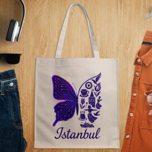 Istanbul Butterfly Wings Design Souvenir Gift Idea Tote Bags
