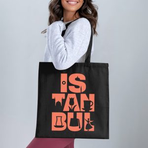 Istanbul Icons and Landmarks Graphic Design Print Tote Bags