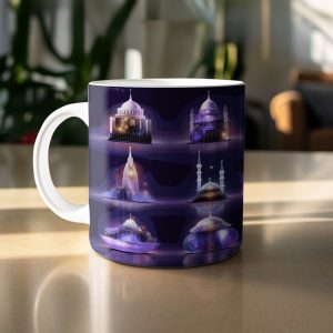Shimmering Nightscapes Architectural Wonders Sparkly Mugs