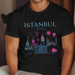 Istanbul Turkey Skyline Illustration Graphic Design T-Shirts