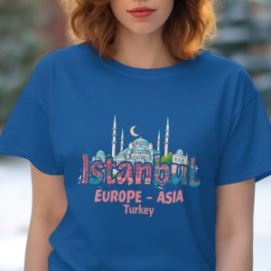 Istanbul Europe Asia Turkey Travel Destination Design T-Shirts