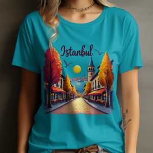 Captivating Istanbul Street View Graphic Design T-Shirts