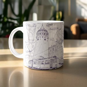 City Landscape Sketch Drawing Art Design For Mugs Product Mugs
