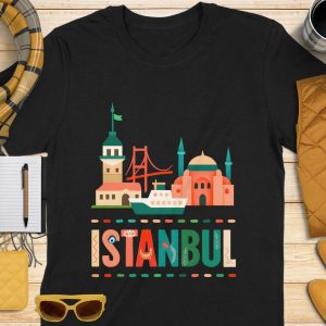 Istanbul City Skyline Travel Illustration Souvenir T-Shirts