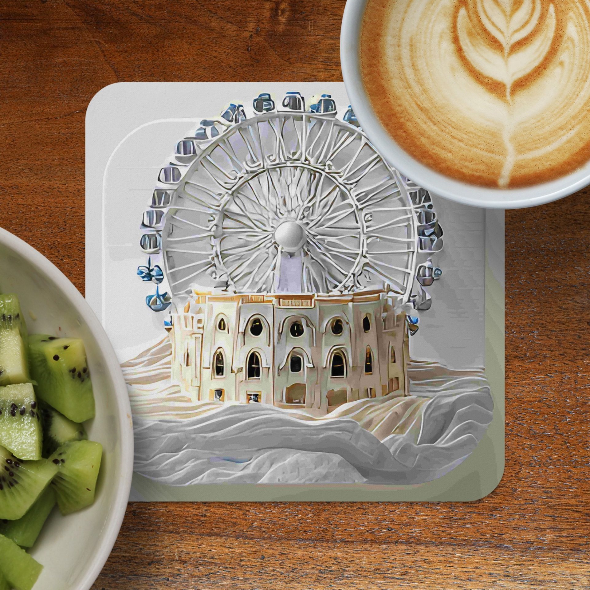 A Whimsical Ferris Wheel Design Decorative Art Coasters