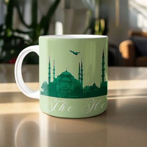 The Heart of History with Mosque Towers Design Mugs