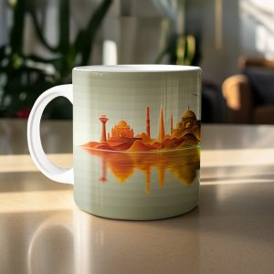 Water Reflection Of Asian Buildings Oriental Scene Mugs