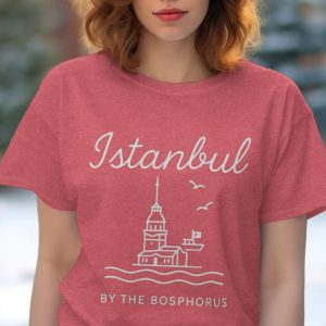 Istanbul By The Bosphorus Landmark Cityscape Design T-Shirts