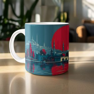 Istanbul Sunset Featuring The Blue Mosque and Hagia Sophia Mugs