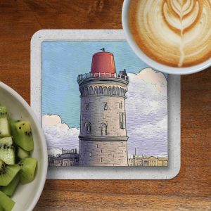 Lighthouse View in Artistic Style Coastal Home Decor Coasters