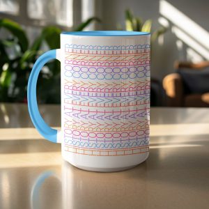 History At Every Corner Pattern Multi Color Design Mugs